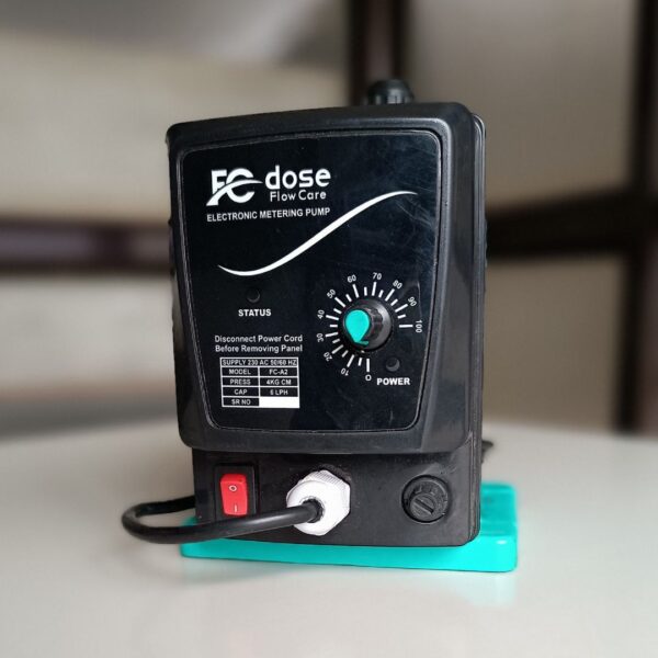 flow care dosing pump for liquid dosing, work efficiently in water treatment plant, chemical dosing, dairy, food and beverages and various applications.