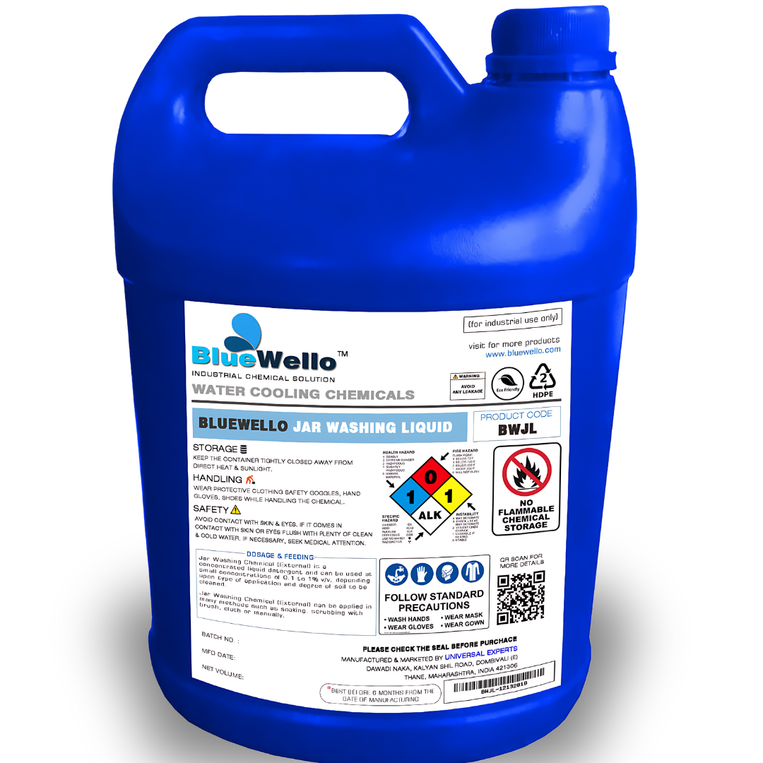 Bluewello External Jar Cleaning Liquid is a specially formulated to Clean and Sanitize of 20-liter water jar exteriors in the packaged drinking water industry.