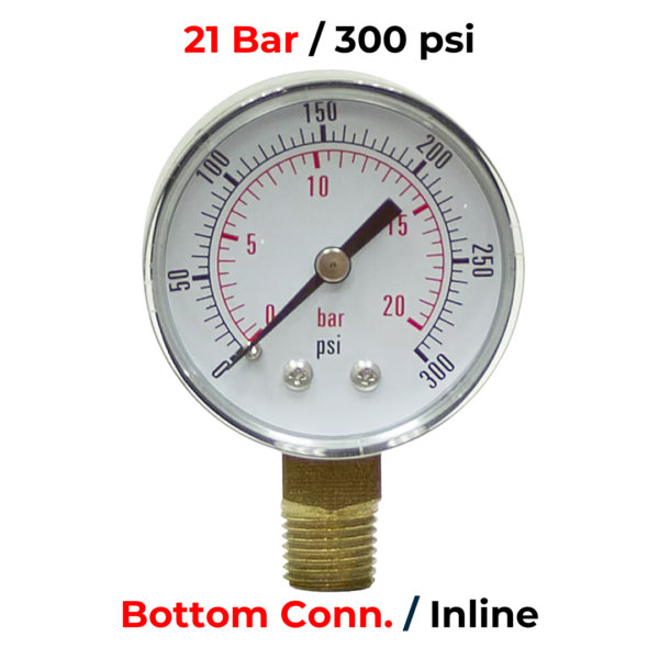 pressure gauge 21 bar bottom