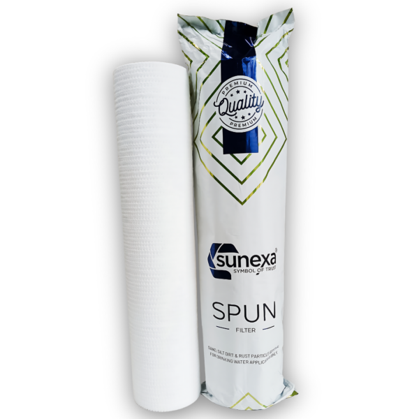 jumbo spun filter cartridge size 4"X20" suitable for water filtration.