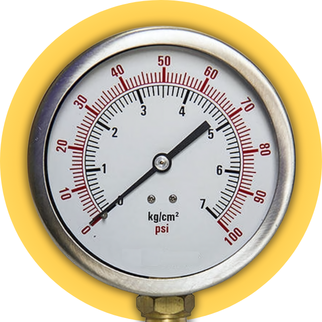 pressure gauge.