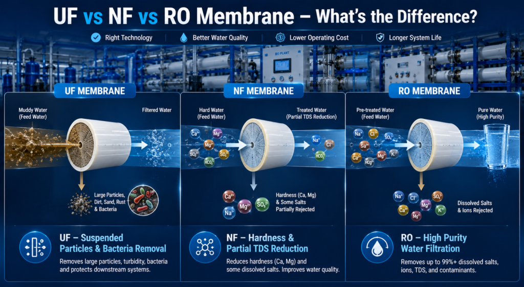 UF vs NF vs RO Membrane