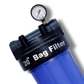 Bag filter assembly for removing impurities from fluids